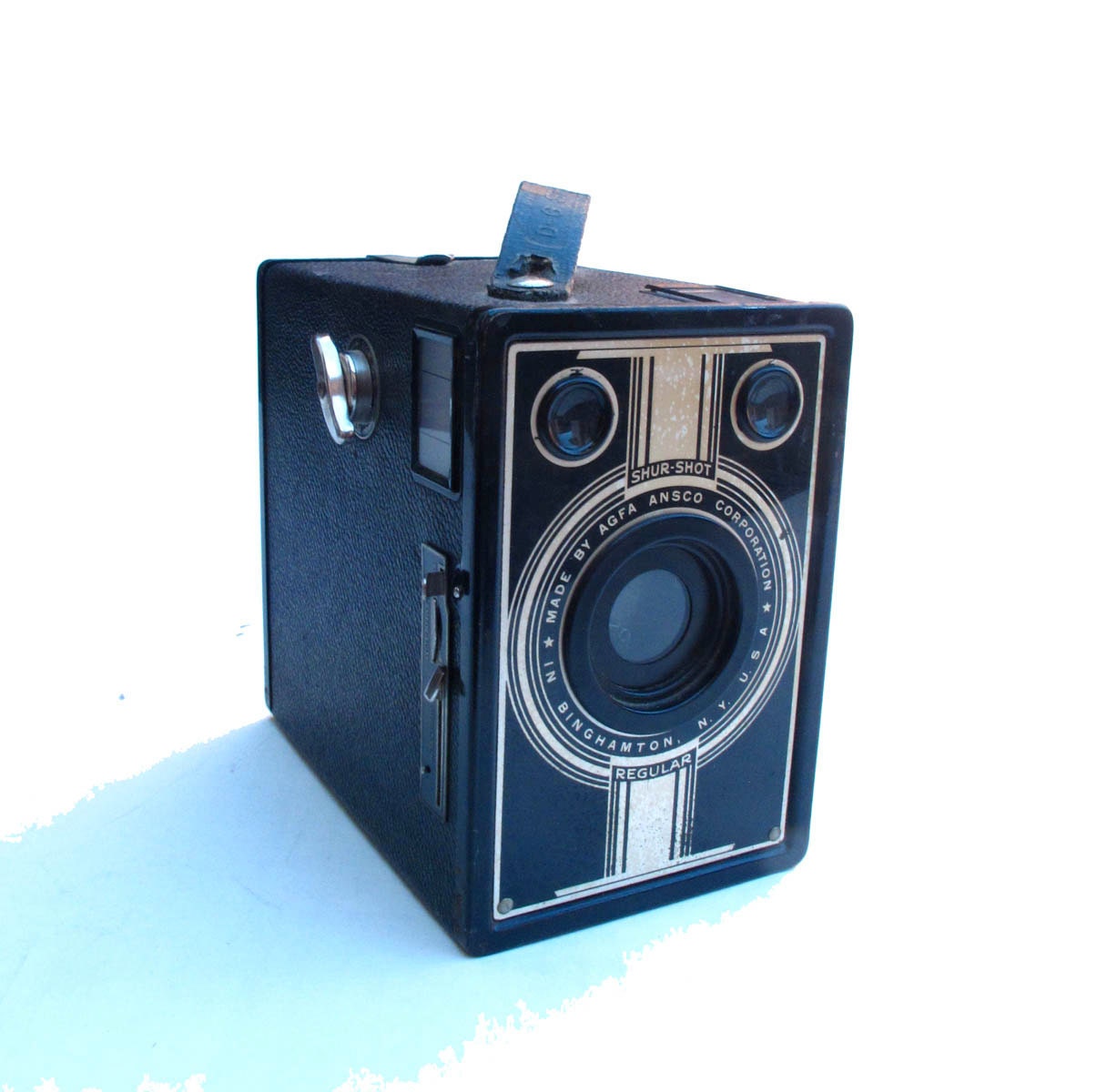 Antique Box Camera Shur-Shot, Agfa Ansco D6, Art Deco Camera, 30s Vintage