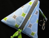 Zippered Triangular Pacifier Pouch, Key Fob or Change Purse