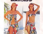 1970s Bikini & Cover Up Pattern Butterick 5438 UNCUT Bust 31 to 32 1/2 Bathing Suit Pattern