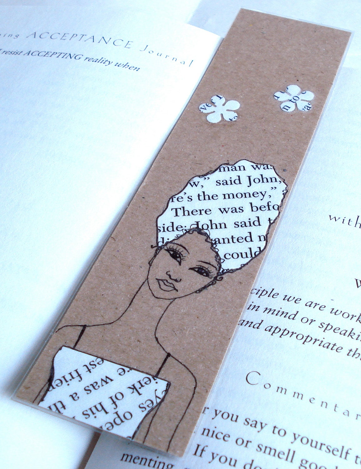 Handmade Bookmark with Original Drawing/Collage