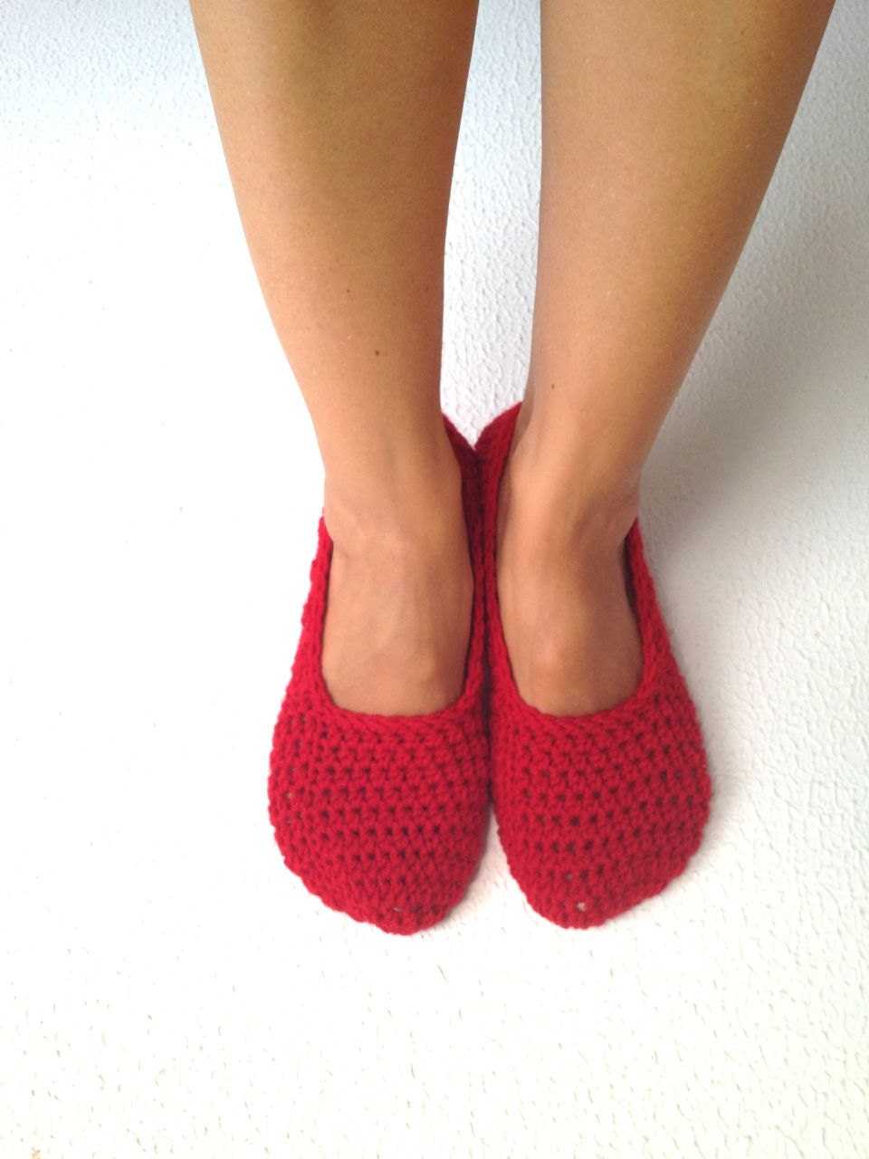 Crochet Womens Slippers, Ballet Flats, House Shoes