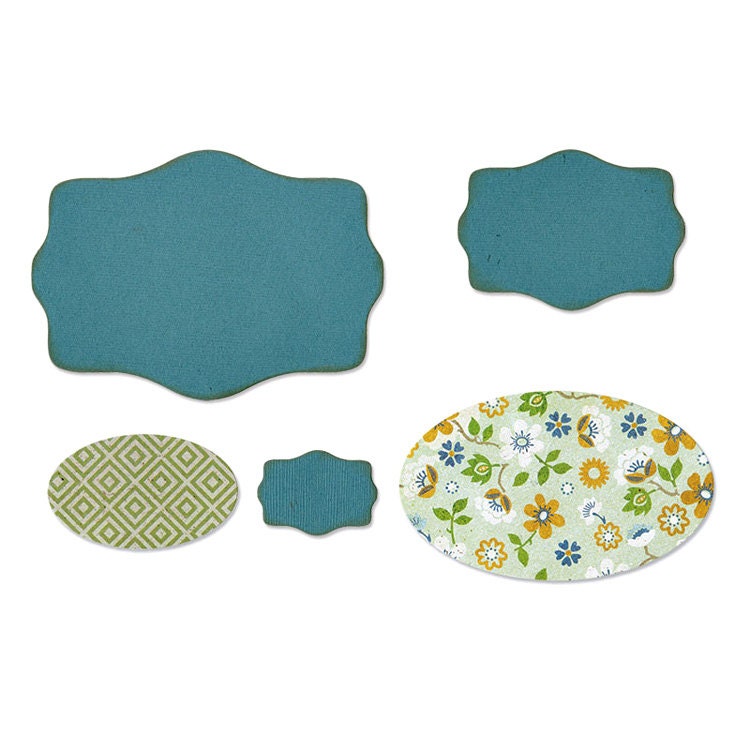 SIZZIX Framelits LABELS WAVY - 5 Dies