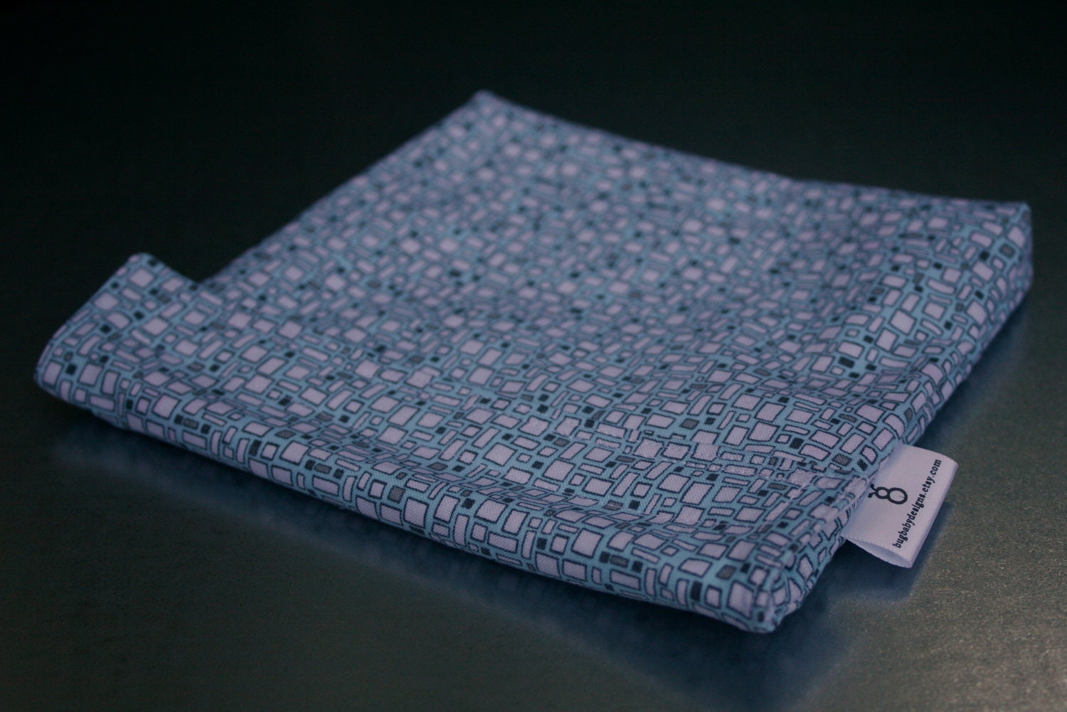 Reusable eco friendly washable Sandwich Bag - squares, rectangles on blue