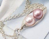 Peas In The Pod Pendant Necklace - Swarovski Pearls For Sisters Or Bff. Brides, Bridesmaids, Best Friend, Sisters Or Mother Gift