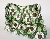 Pleated Handbag Pleated Hobo Fall Handbag Pleated Purse Fall Floral Green