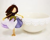 Lilac Fairy Dollhouse Doll, Purple Princess Miniature, Faerie Play Doll, Purple Fairy Gift, Waldorf Doll, Fairy Tale Doll, Princess Gift