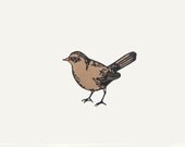 Black Bird Limited Edition lino print over collage