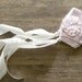 Avie Knit Bonnet with Velvet Flower Clip - Size 00 - Newborn Photo Prop - Baby Girl Hat - Photography Prop - Vintage Inspired - Rustic