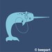 narwhal with headphones wall decal