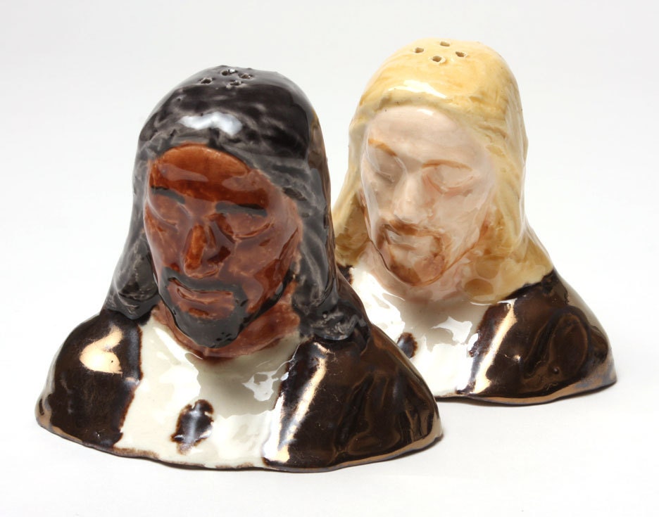 Jesus Christ Multiracial Salt and Pepper Shakers - Praise the Lord