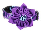 Floral Dog Collar and Flower Set - Bellflower - Made to Order in Your Choice of Size