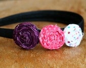 Fabric flower headband in as girly as it gets