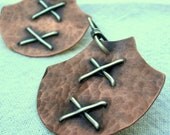 Small Tribal Copper & Silver Earrings - Mixed Metals Jewelry