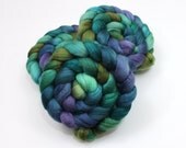 Organic Polwarth/ Silk Roving - Handpainted Roving for Spinning or Felting