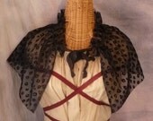 Velvet Leopard Cape Gothic Black Burnout Womens Capelet