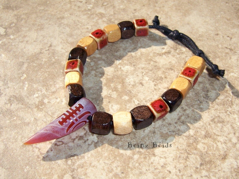 Tribal Bracelet Agate Talon and Wood Beaded Vegan Adjustable Cord