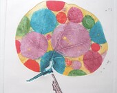 Original Contemporary Watercolor Monoprint : HerculeanEffort