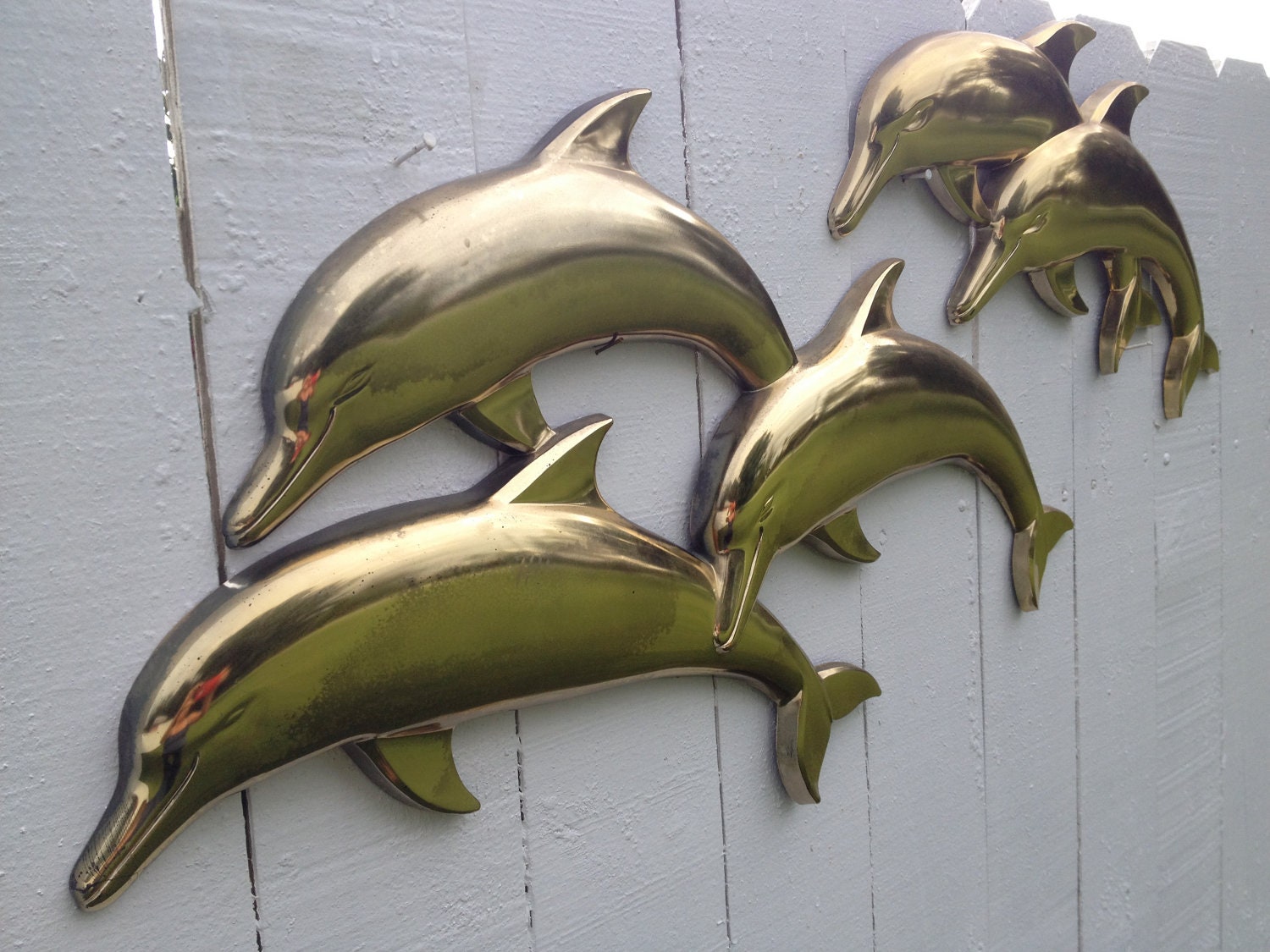 Vintage Syroco Dolphin Wall Hanging Two Parts Large Fun and Florida