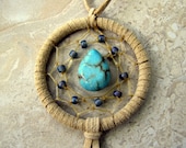 Dream Catcher - Car Dream Catcher, Turquoise Beaded Feather Dreamcatcher - Dream a Little Dream