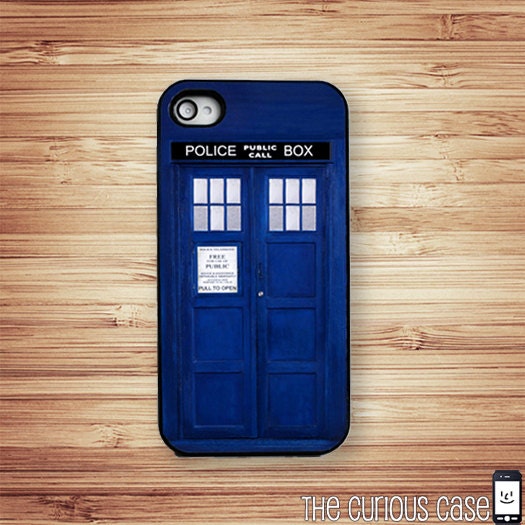 iPhone 4S Case Slim Profile  British Police Box / Hard Case For iPhone 4 and iPhone 4S Science Fiction Fan Favorite  Rubber Trim