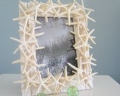 Beach Decor White Starfish Frame - Nautical Decor Seashell Picture Frame w Starfish, 5x7