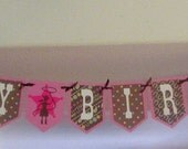 Pink and Brown Cowgirl / Horse Shoes Western HAPPY BIRTHDAY Banner / Garland, party, decoration, swag bunting