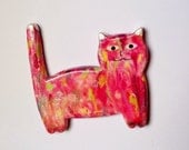Fridge Magnet - Pink Abstract Kitty Cat