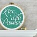 Live with Passion Embroidery Hoop Art: Typography Printed Fabric Art - Personalized Wall Hanging, Choose Your Color, Emerald, Green, White