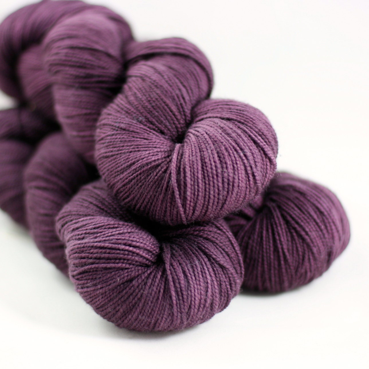 Plush FAVE fingering weight, hand dyed yarn, Superwash Merino semi solid