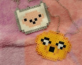 SAVE WITH Finn and Jake pixel perler necklace set of TWO