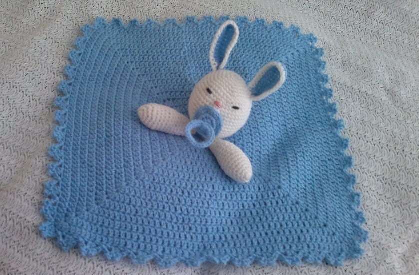 Lovely Baby Rabbit Security Blanket  - PDF  Crochet Tutorial  Pattern 77 - DIY