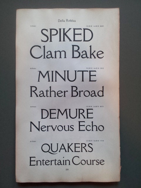 1906 "Spiked Clam Bake" American Line Type Book Page