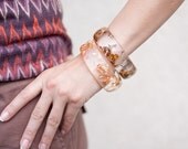 Resin Bangle Chunky Bracelet Gold Flakes Wide Cuff OOAK sparkling glam modern minimalist rusteam