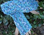 Fingerless ALPACA Gloves, Hand-Crocheted, Hand-Dyed Paca Paints Alpaca Yarn, Sea Glass