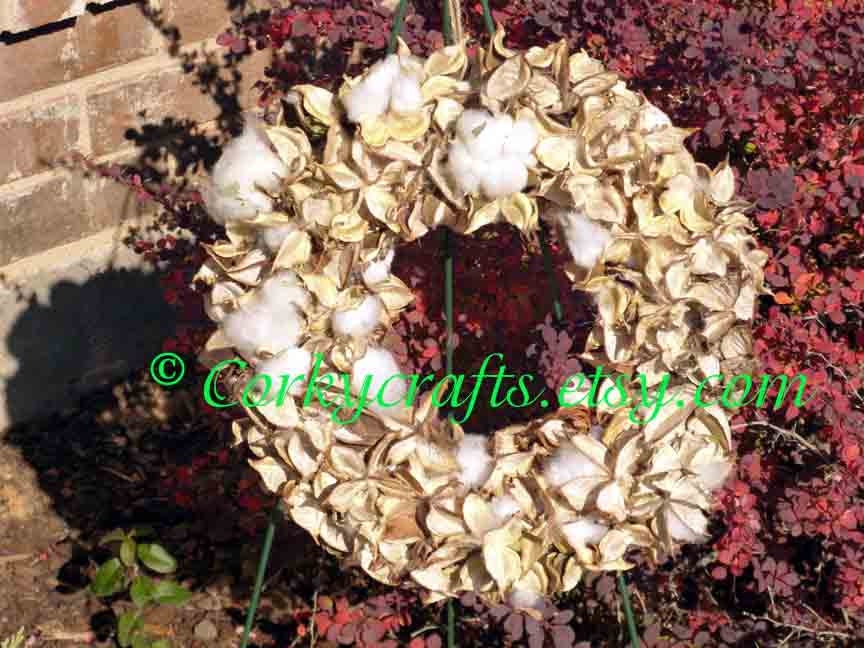 Sale cotton bur wreath