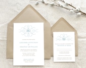 Elegance Calligraphic Swashes Wedding Invitations - Deposit