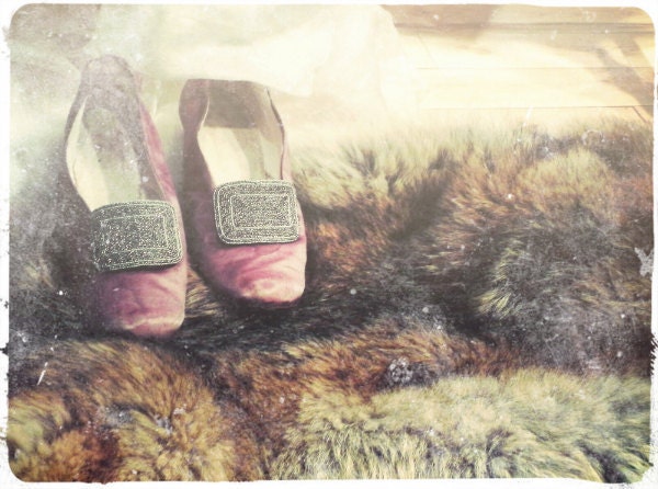 Dreamy Fairy Tale Photo "Queen of the Yukon" Fine Art Woodland Photograph Print - Feminine Vintage Clothing Shoes - Rustic Fashion Art