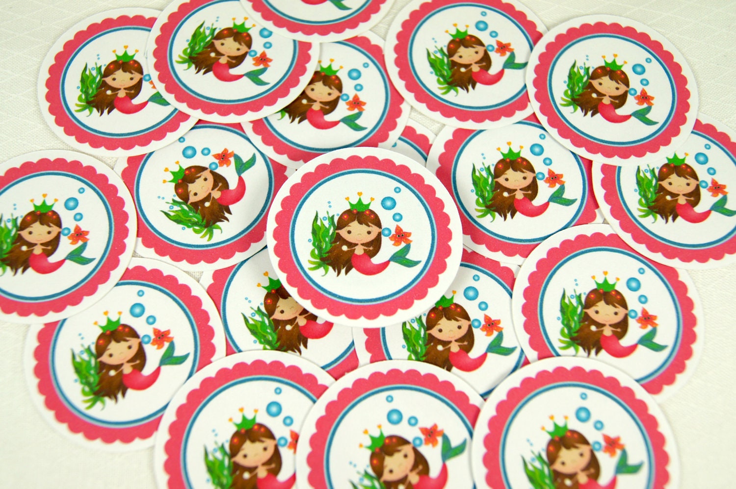 Cute Mermaid Envelope Seals or Stickers SES142