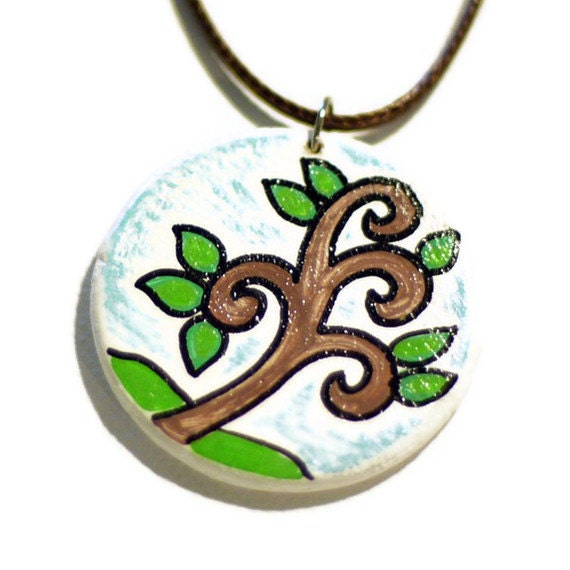 Unique Hand Painted Art Pendant Necklace