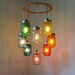 RAINBOW Heart - Shaped Mason Jar Chandelier - Rustic Hanging Pendant Lighting Fixture - Direct Hardwire - BootsNGus Lamp Design
