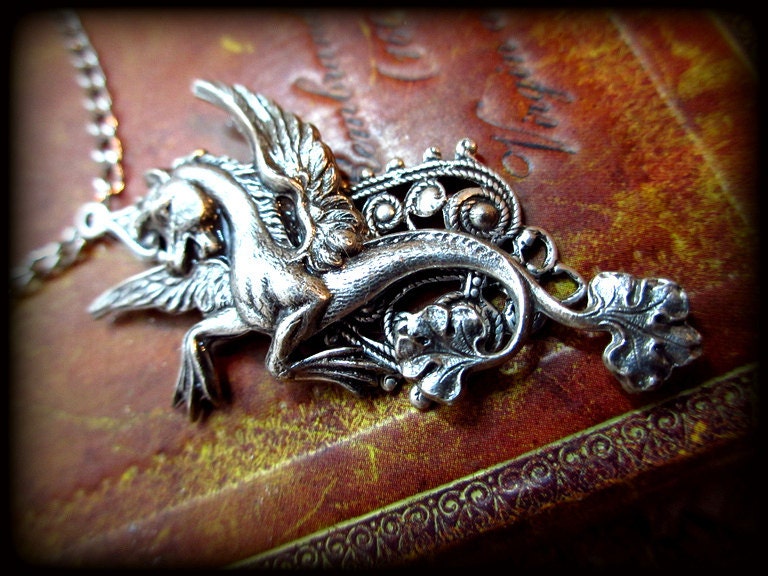 Silver Pegasus Necklace