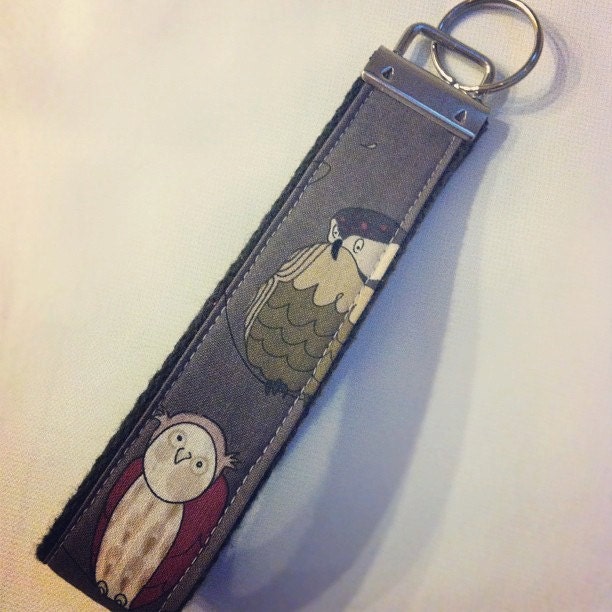 One Key Fob Wristlet - Spotted Owl Smoke