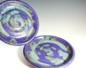 Oil Dipping Dish Set of 2 in Purple Rain Glaze / Wheel Thrown Pottery in Stoneware Clay