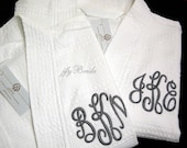 Couples monogrammed  Waffle Weave Robe Set wrap yourself in Waffle Weave cotton luxury
