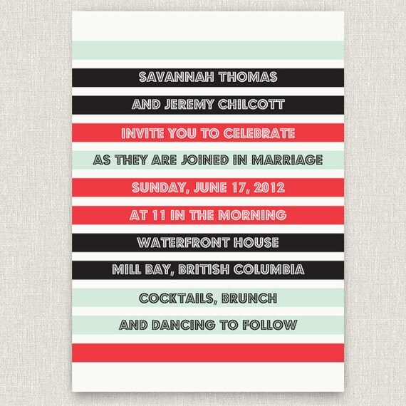 Spotlight - unique and modern typography wedding invitation
