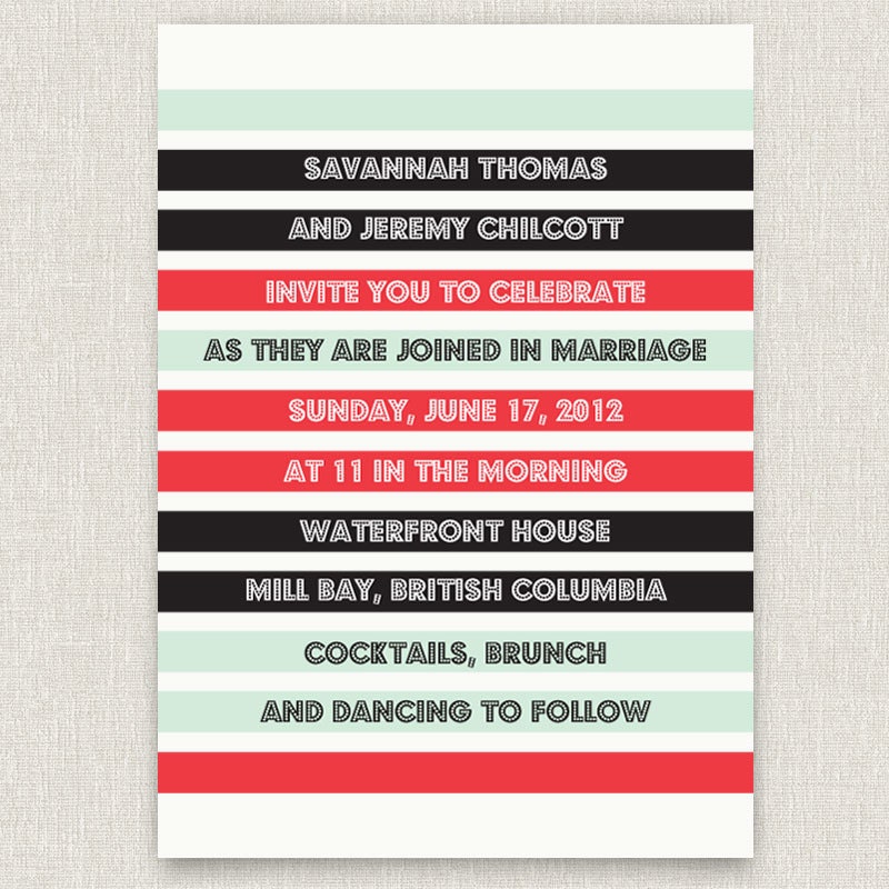 Spotlight - unique and modern typography wedding invitation