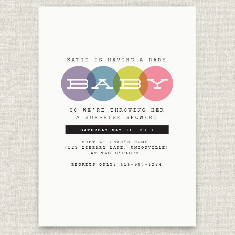 Overlay - Set of 25 retro modern unisex baby shower invitations