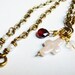 Etsy Jewelry - Cross Necklace - Pearl Cross Necklace - Pearl Garnet Moonstone Necklace in Brass - Garnet Necklace - January Birthstone