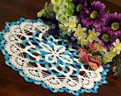 White and Blue doily