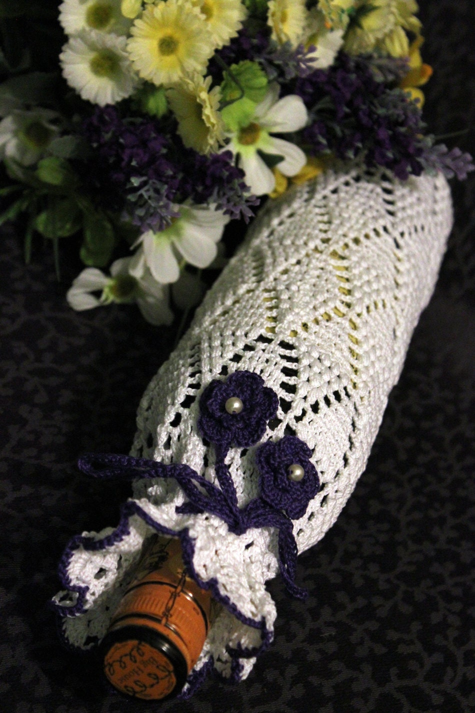 Crochet White Bottle cozy